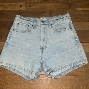 Abercrombie & Fitch Blue Jean Shorts High-Waisted Light Wash